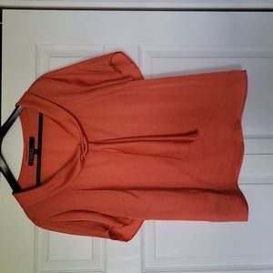 Kasper 2X scoop neck top in tangerine colour